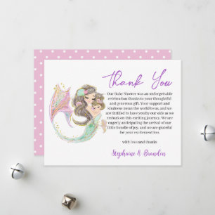 Cartão De Festividades MERMAID CUTE Sob O Mar Obrigado