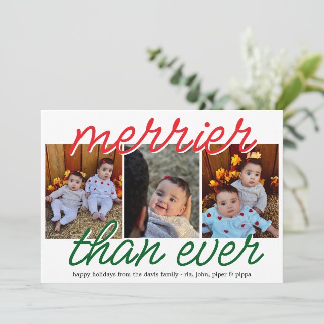 Cartão De Festividades Merriest (Em pé/Frente)