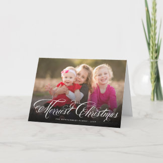 Cartão De Festividades Merriest Christmas Fancy Script Elegant Photo