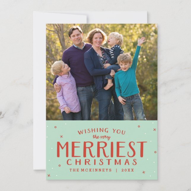 Cartão De Festividades Merriest Christmas Holiday Photo Card (Frente)