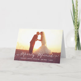 Cartão De Festividades Merrily Married Christmas Photo Holiday