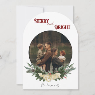 Cartão De Festividades Merry and Bright Flat Holiday Card