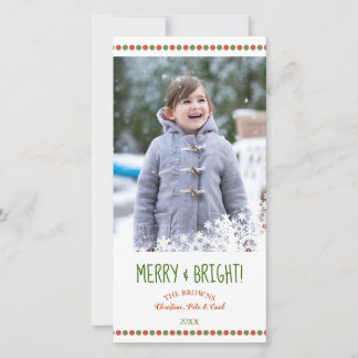 Cartão De Festividades Merry and Bright Flurry Holiday Photo