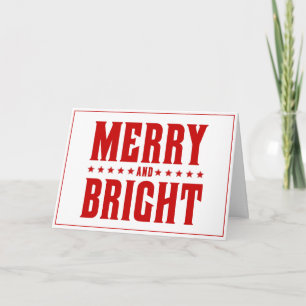 Cartão De Festividades Merry and Bright Letterpress Style No. 507