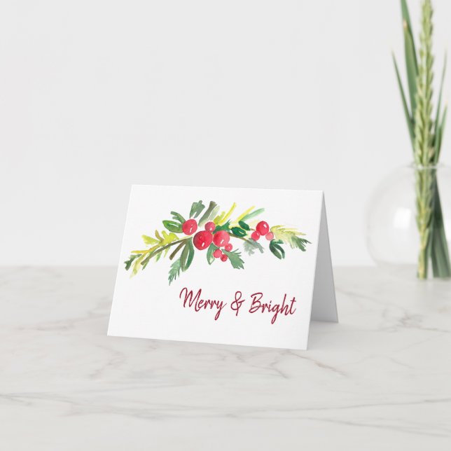 Cartão De Festividades Merry & Bright Holiday Card (Frente)