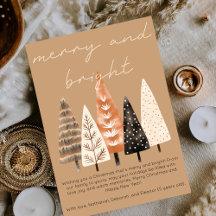 Merry & Bright Minimalista Boho Marrom Natal Fofo