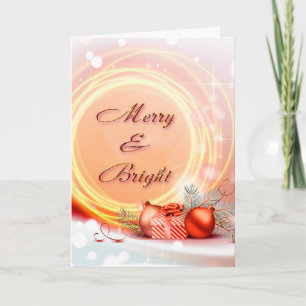 Cartão De Festividades Merry & Bright Red Yellow Festive Christmas