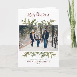 Cartão De Festividades Merry Christmas 2 Photo Greenery Foliage