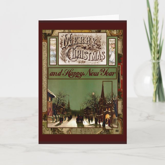 Cartão De Festividades Merry Christmas And A Happy New Year (Frente)