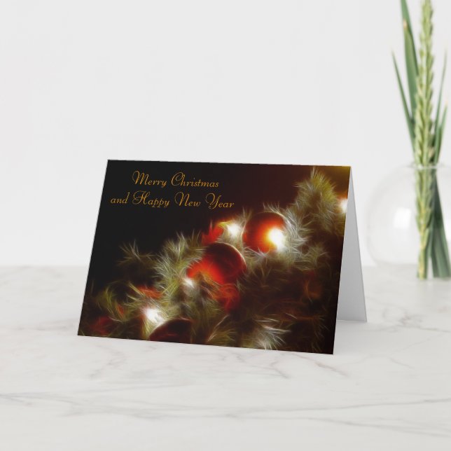 Cartão De Festividades Merry Christmas and Happ... (Frente)