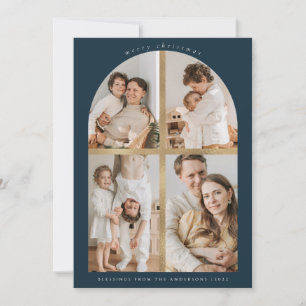 Cartão De Festividades Merry Christmas Arch Cross Faux Gold Foil 4