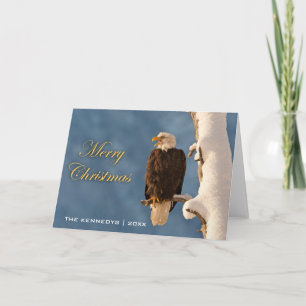 Cartão De Festividades Merry Christmas - Bald Eagle Perching