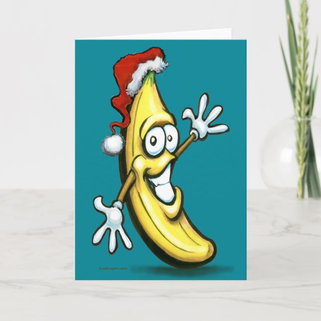 Cartão De Festividades Merry Christmas Banana Happy New Year (Frente)