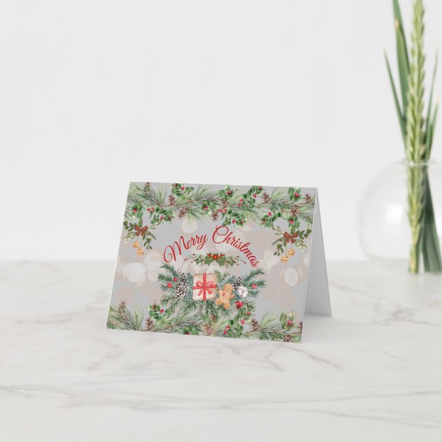 Cartão De Festividades Merry Christmas card  (Frente)