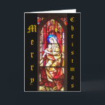 Cartão De Festividades Merry Christmas Card<br><div class="desc">Christmas card made from photograph of stained glass window,  St Mary the Virgin,  Penzance,  Cornwall.</div>