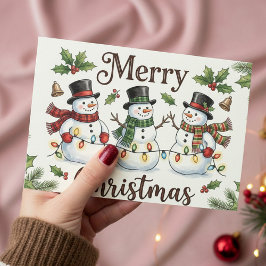 Cartão De Festividades Merry Christmas Card – Custom Name message Modern