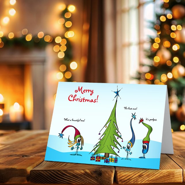 Cartão De Festividades Merry Christmas Cartoon Character Greeting Cards (Take a look at this most excellent cartoon Christmas card!)