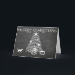 Cartão De Festividades Merry Christmas Chalkboard Card Simple Rustic look<br><div class="desc">Chalkboard Card</div>