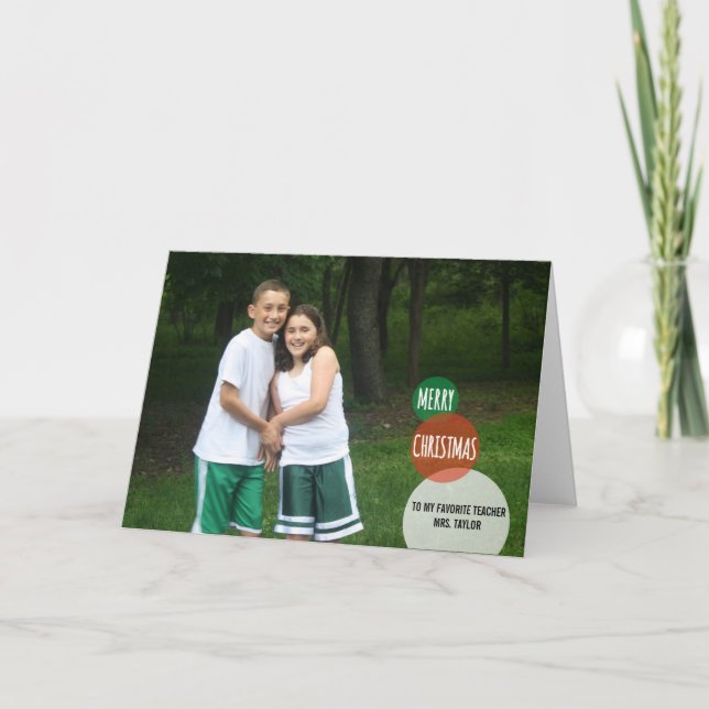 Cartão De Festividades Merry Christmas Circles for you (Frente)