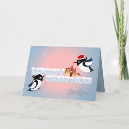 Cartão De Festividades Merry Christmas - Cute Birds Christmas Present