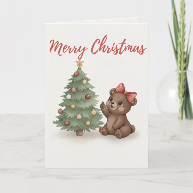 Cartão De Festividades Merry Christmas Dog Card Cozy Holiday Illustration (Frente)