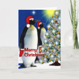 Cartão De Festividades Merry Christmas - Emperor Penguins
