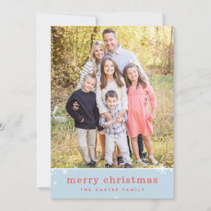 Cartão De Festividades MERRY CHRISTMAS festivo, azul-cinza-festivo