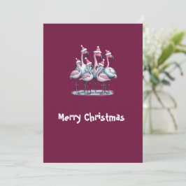 Cartão De Festividades Merry Christmas Flamingo 