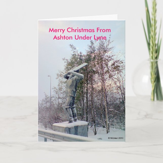 Cartão De Festividades Merry Christmas From Ashton Under Lyne (Frente)