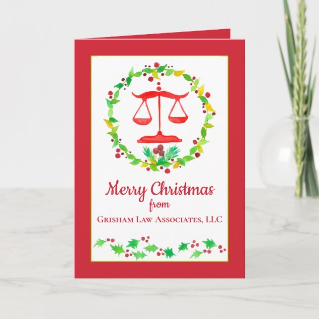 Cartão De Festividades Merry Christmas From Attorney Lawyer Business (Frente)