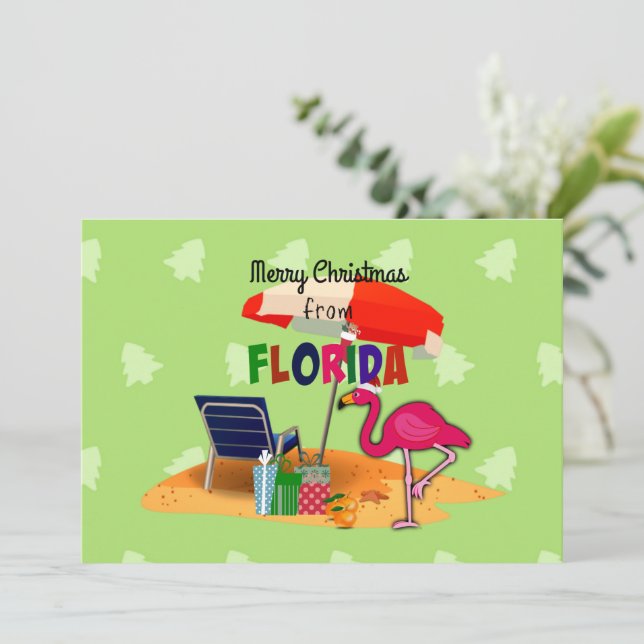 Cartão De Festividades Merry Christmas from Florida (Em pé/Frente)