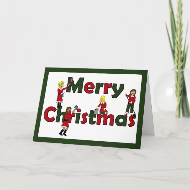 Cartão De Festividades Merry Christmas from maid service (Frente)