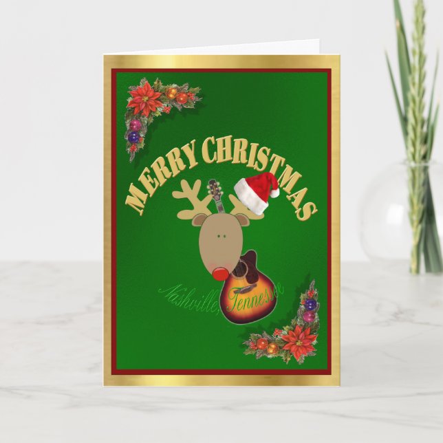 Cartão De Festividades Merry Christmas from Nashville (Frente)