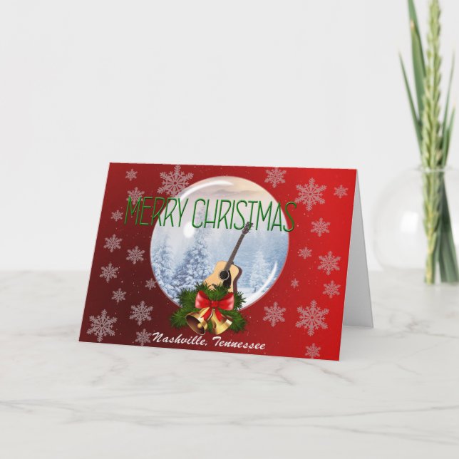 Cartão De Festividades Merry Christmas from Nashville Card - RD (Frente)