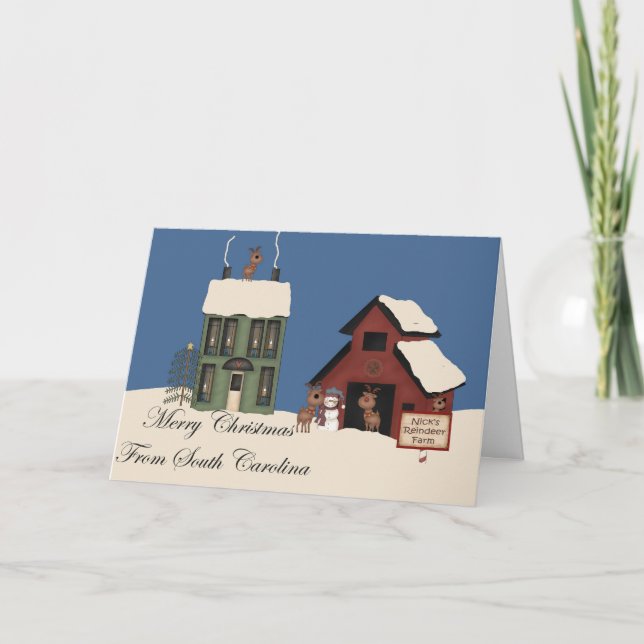 Cartão De Festividades Merry Christmas From South Carolina (Frente)