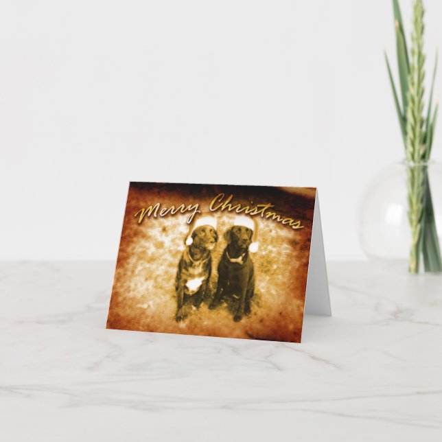 Cartão De Festividades Merry Christmas From The Farm Dogs (Frente)