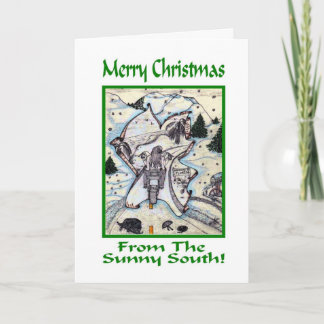 Cartão De Festividades Merry Christmas From The Sunny South Biker Greetin