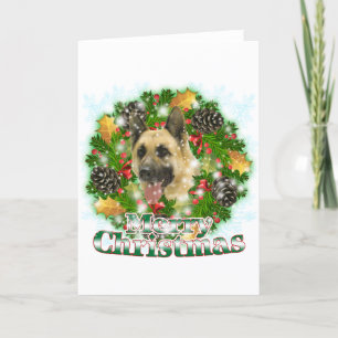 Cartão De Festividades Merry Christmas German Shepherd
