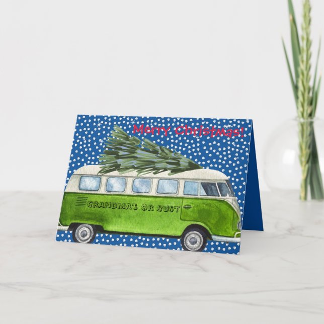 Cartão De Festividades Merry Christmas Grandma's or Bust Personalized (Frente)