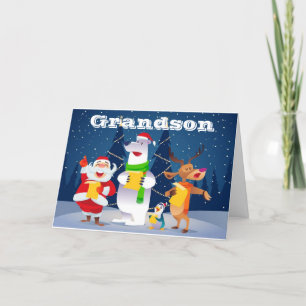 CARTÃO DE FESTIVIDADES **MERRY CHRISTMAS GRANDSON** CAROLANDO PARA VOCÊ!