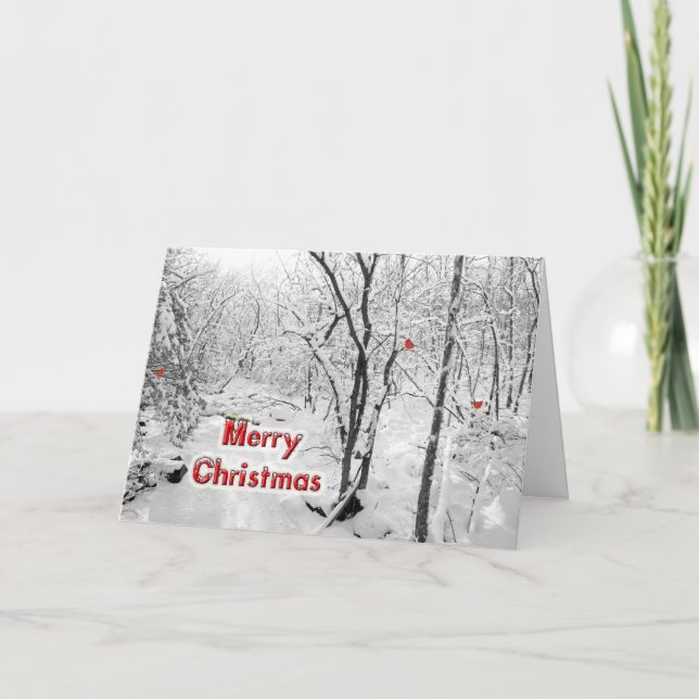 Cartão De Festividades Merry Christmas Greeting Card - Snowy Woods (Frente)