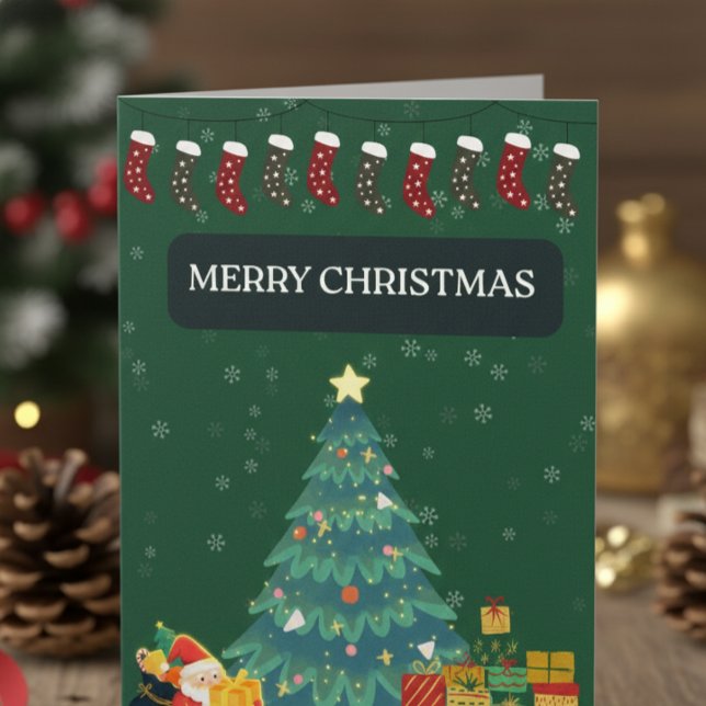Cartão De Festividades Merry Christmas Greetings Card (Christmas Wishing Card)