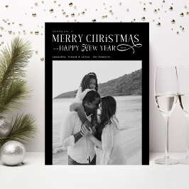 Cartão De Festividades Merry Christmas Happy New Year Family 2 Photos