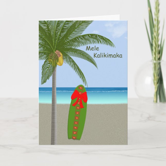 Cartão De Festividades Merry Christmas Hawaiian style (Frente)