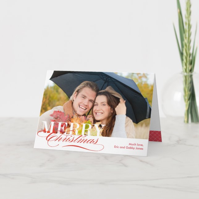 Cartão De Festividades Merry Christmas Holiday Photo Card (Frente)
