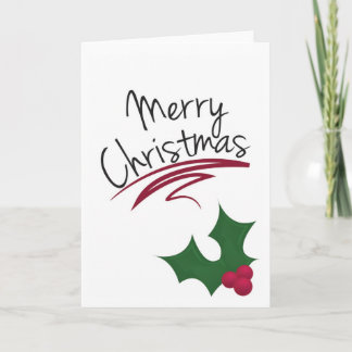 Cartão De Festividades Merry Christmas Holly Holiday Card