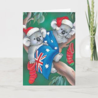 Cartão De Festividades Merry Christmas koala bears