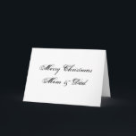 Cartão De Festividades Merry Christmas Mom & Dad Card<br><div class="desc">For Mom & Dad -  A Christmas Card</div>