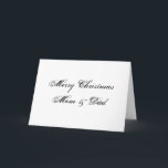 Cartão De Festividades Merry Christmas Mom & Dad Card<br><div class="desc">For Mom & Dad -  A Christmas Card</div>