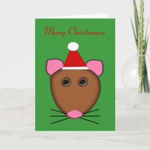 Cartão De Festividades Merry Christmas Mouse Custom Card